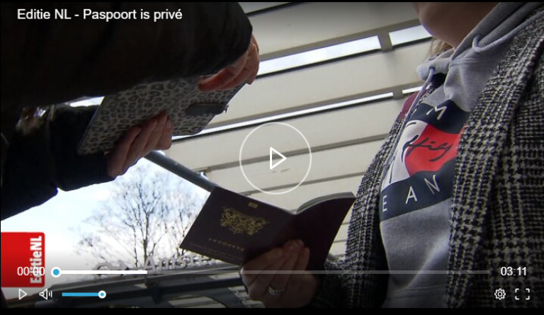 Screenshot from 'Paspoort is privé'. 