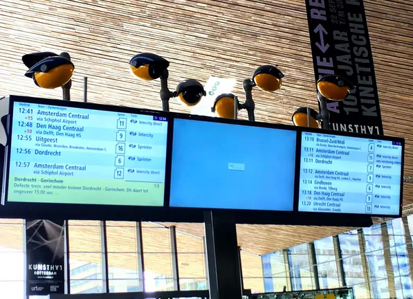 Security cameras at Rotterdam Centraal. Photo: Hella Hueck
