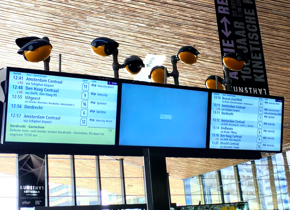 Security cameras at Rotterdam Centraal. Photo: Hella Hueck