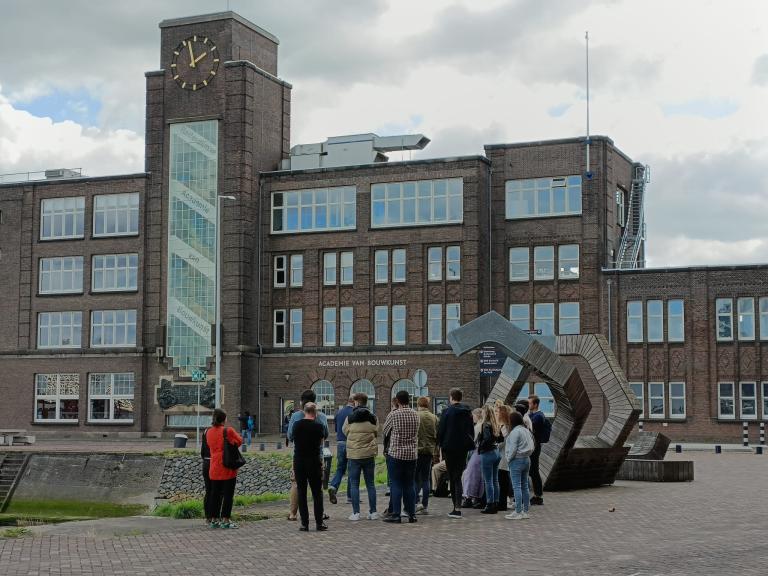 Students in front of RDM campus