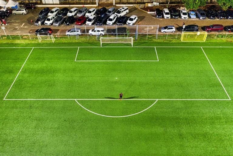 Football field rural airphoto 