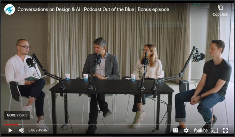 Eric Gu, Alessandro Bozzon, Maria Luce Lapetti and Kars Alfrink in the live recording of the podcast