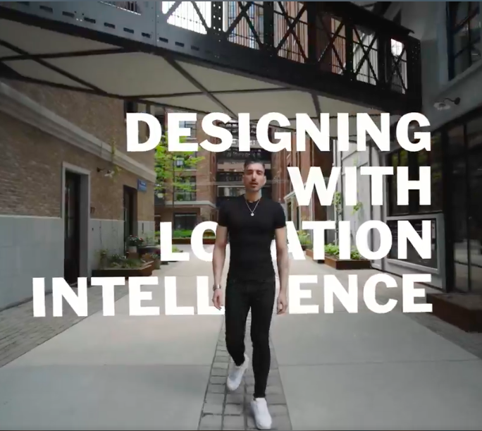 Image of man with text 'Designing with location intelligence'